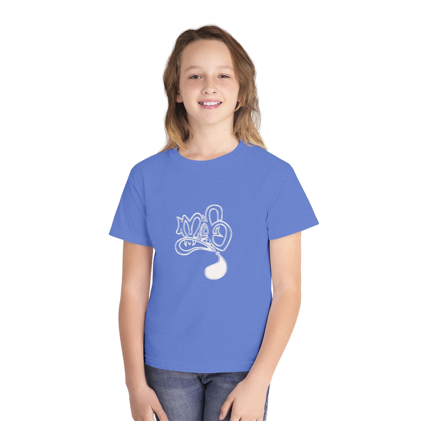 Youth Midweight Tee with Artistic Design, Comfortable Stylish Youth Shirt, Summer Wear, Gift for Kids, Casual Outfit