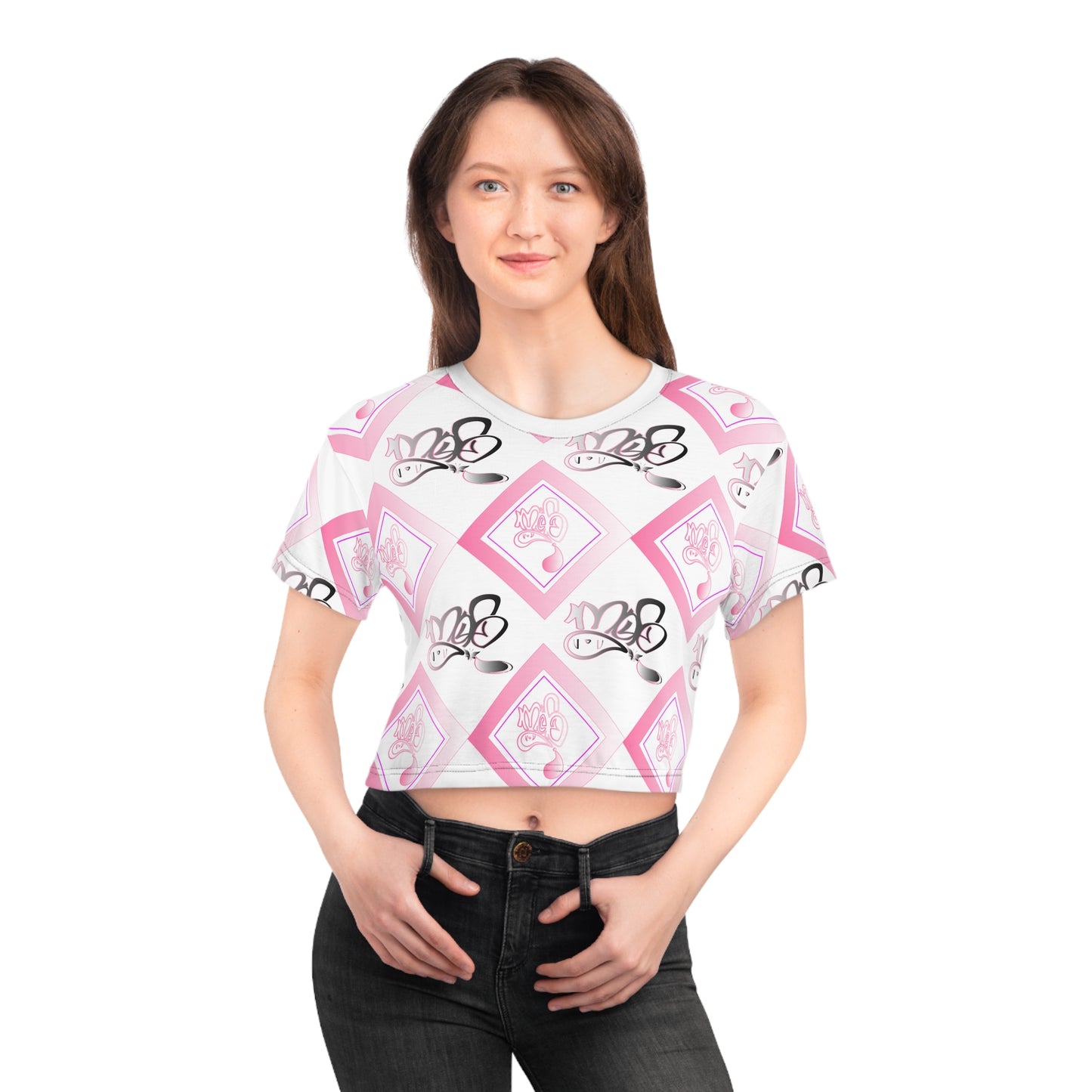Chic Patterned Crop Tee for Trendy Women