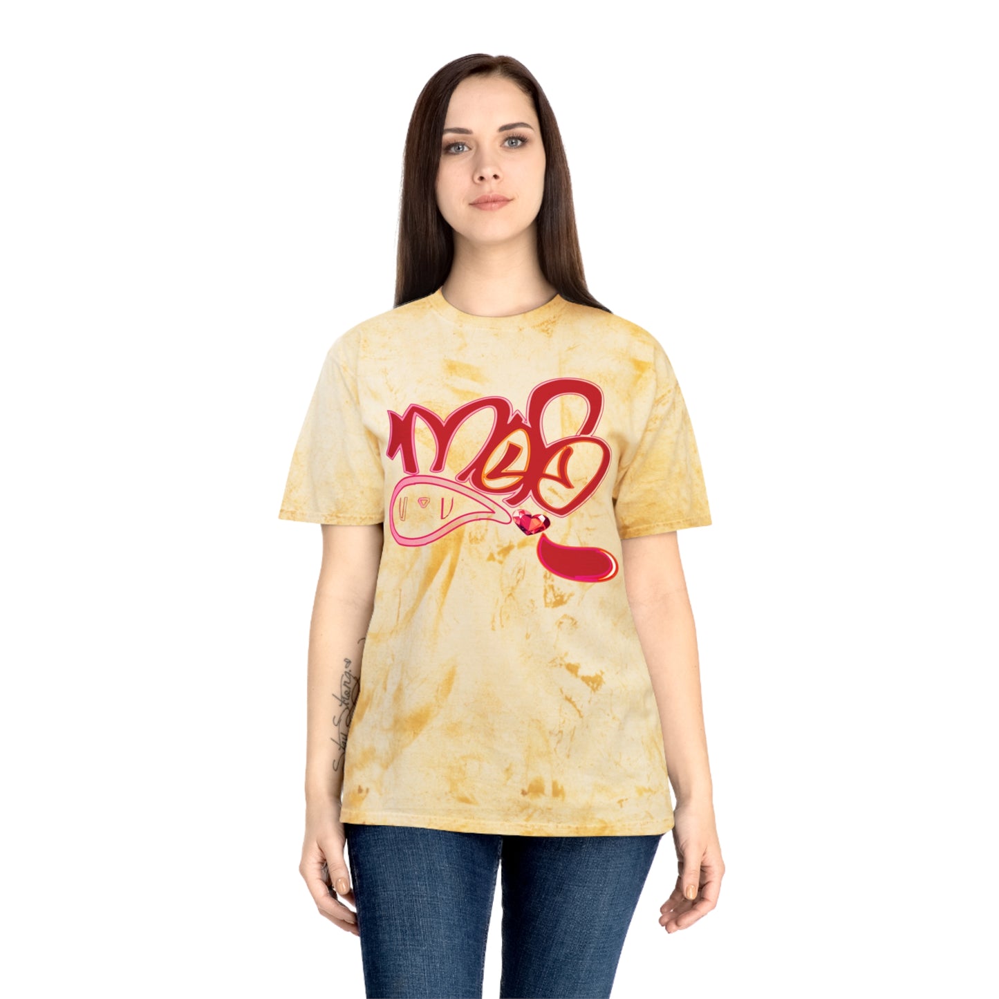 color blast unisex mofo heart gem logo