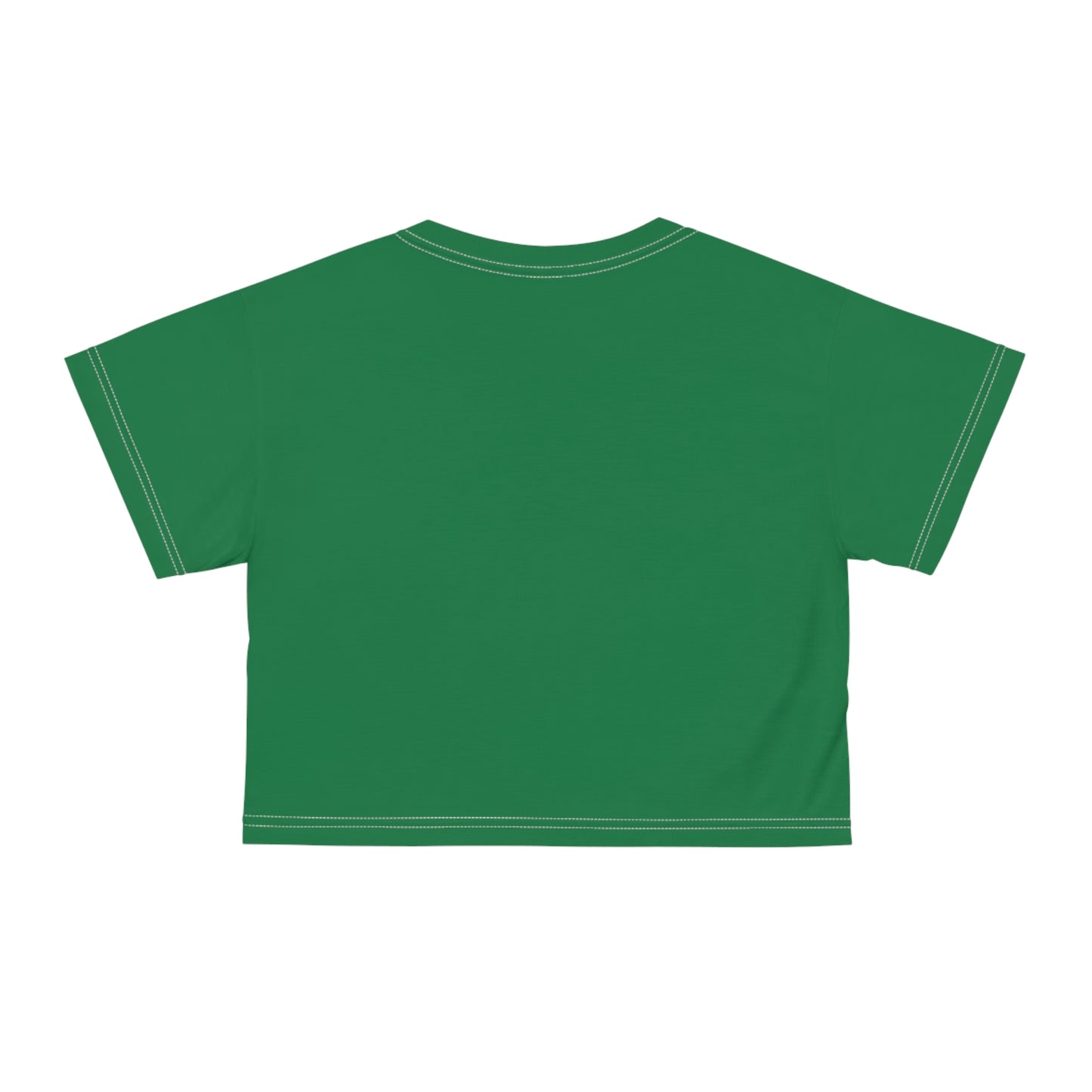Stylish Green Crop Tee with Unique Graphic Design
