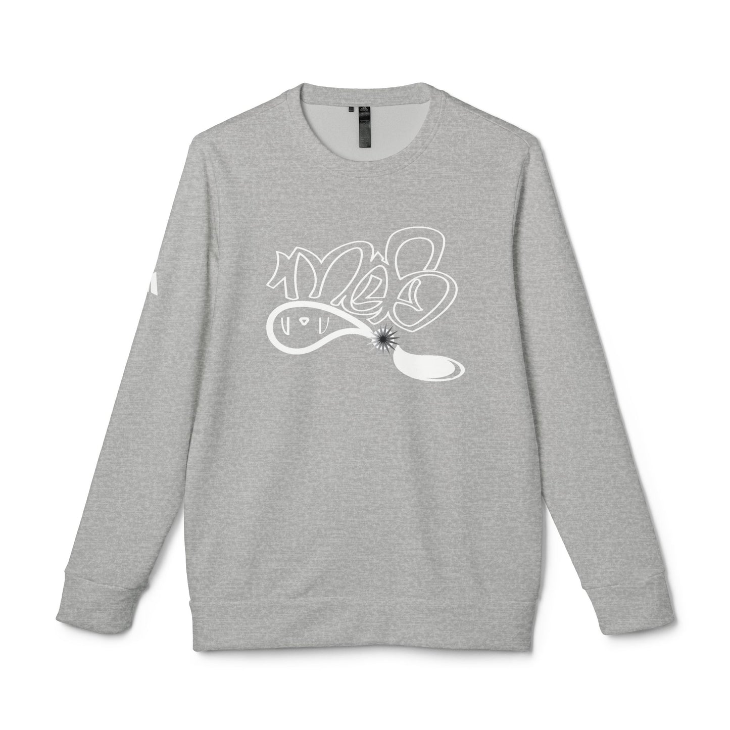 Adidas Graffiti Fleece Crewneck Sweatshirt, Cozy Unisex Casual Wear, Street Style Sweatshirt, Gift for him, Trendy Apparel, Everyday Comfort