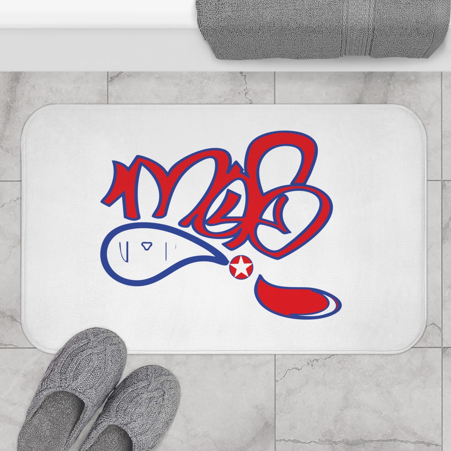 Stylish Bath Mat with Trendy Art Design, Soft Bathroom Rug, Non-Slip Mat for Home Decor, Gift for Housewarming, Unique Bathroom Accessories