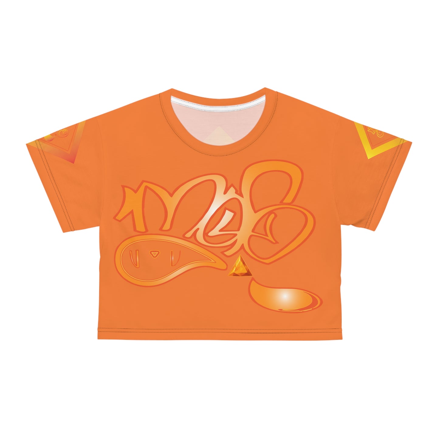 mofo fire gem logo diamond combo crop tee