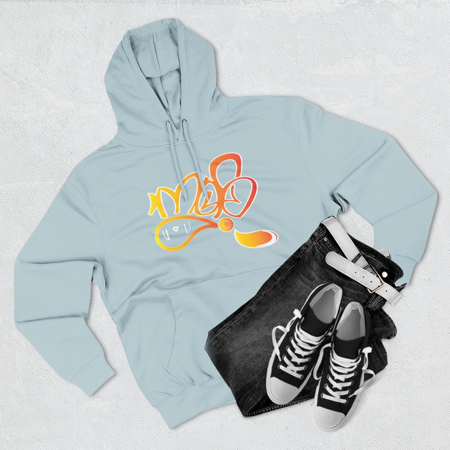 Vibrant Three-Panel Fleece Hoodie, Cozy Streetwear, Graphic Hooded Sweatshirt, Casual Pullover, Perfect for Gifts and Everyday Wear