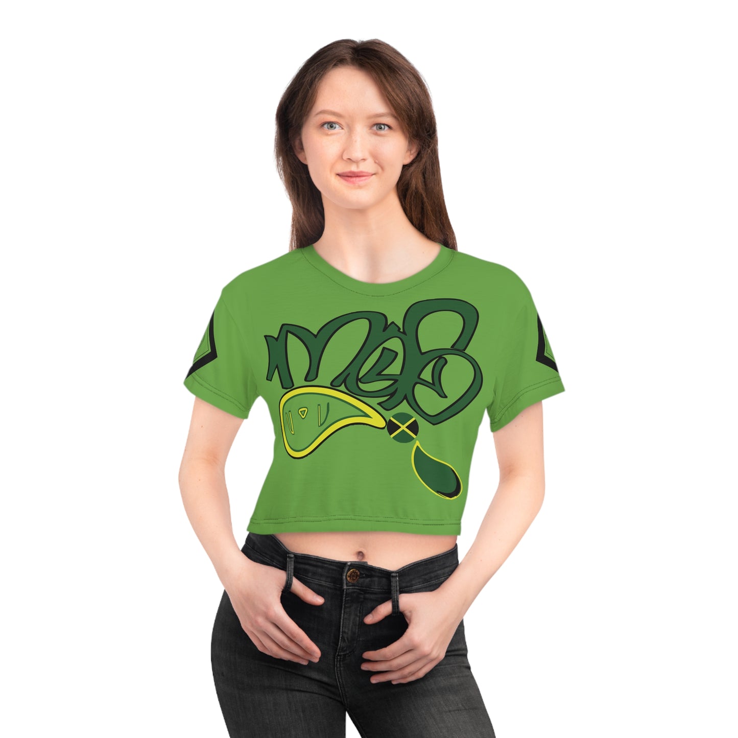 jamaica mofo logo diamond combo crop tee