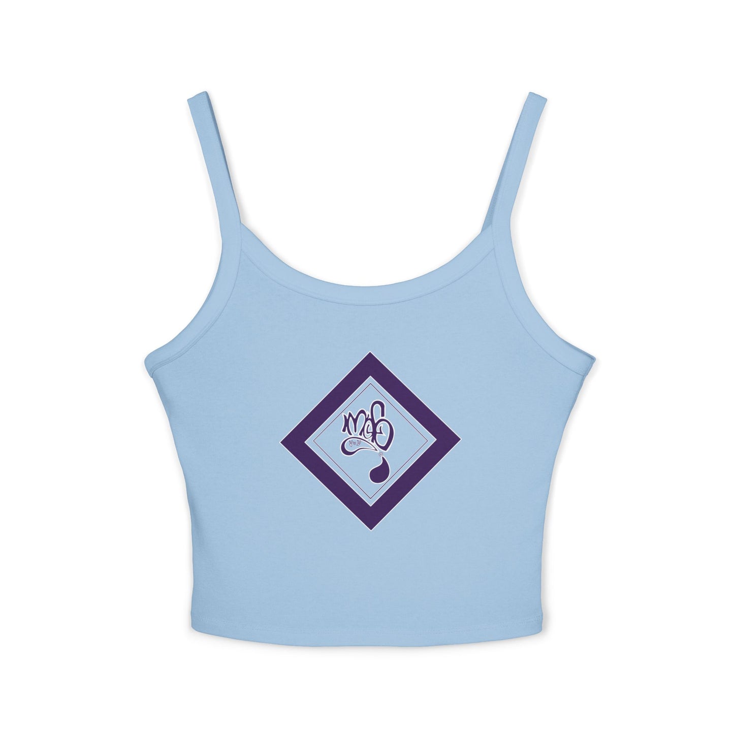 Trendy Women's Spaghetti Strap Tank Top with Stylish Graphic Design, Summer Essential, Casual Wear, Layering Piece, Festival Ready, [...]