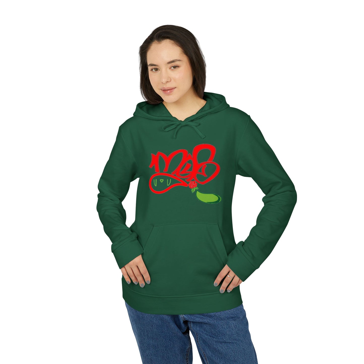 Unisex Fleece Hoodie with Eye-Catching Graphic Design