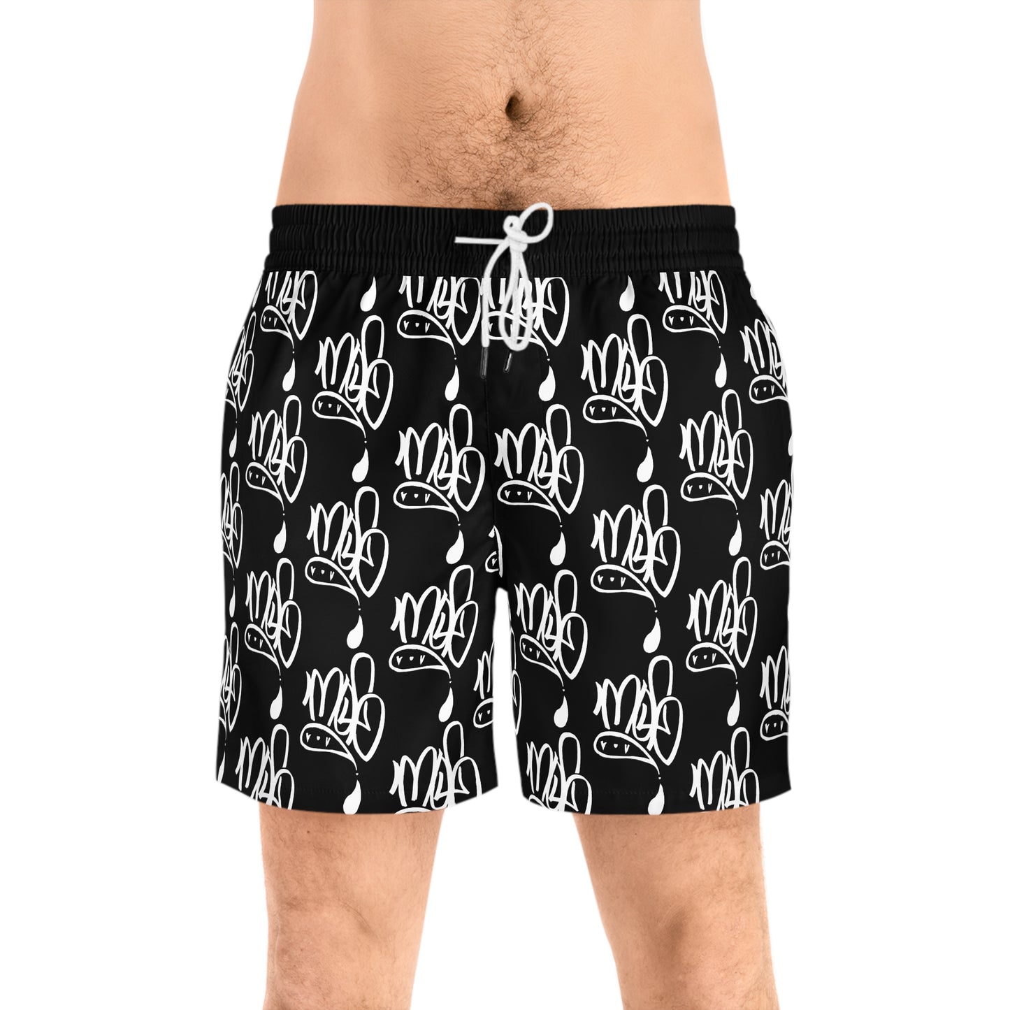 Aop mofo logo black swim shorts