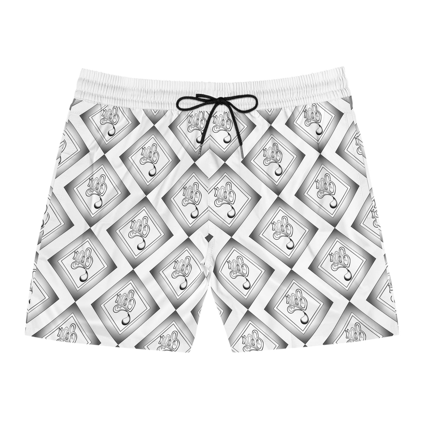 Mofo diamond aop swim shorts white
