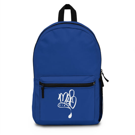 Cool Street Art Backpack, Urban Style Bag, Trendy Rucksack for Students, Gift for Teens, Blue Graffiti Design