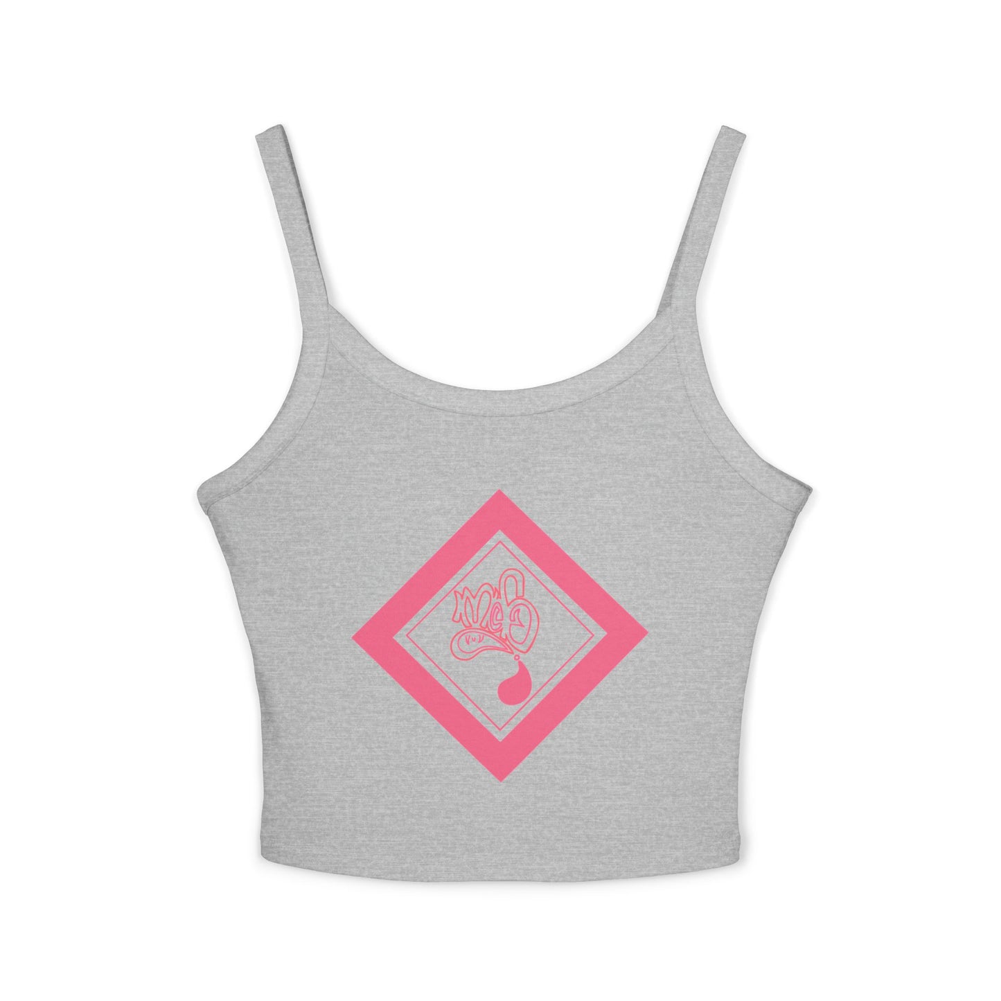mofo logo diamond crop tank top pink