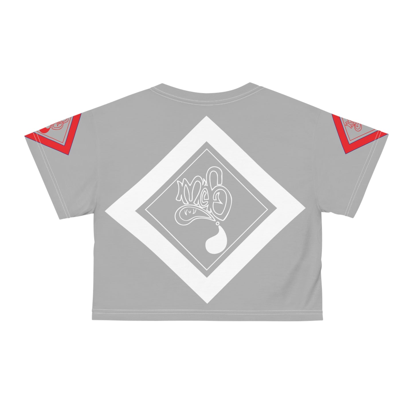 mofo usa logo diamond combo crop tee grey