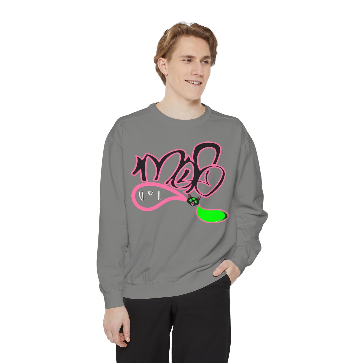 3eyed black cat mofo logo sweatshirt