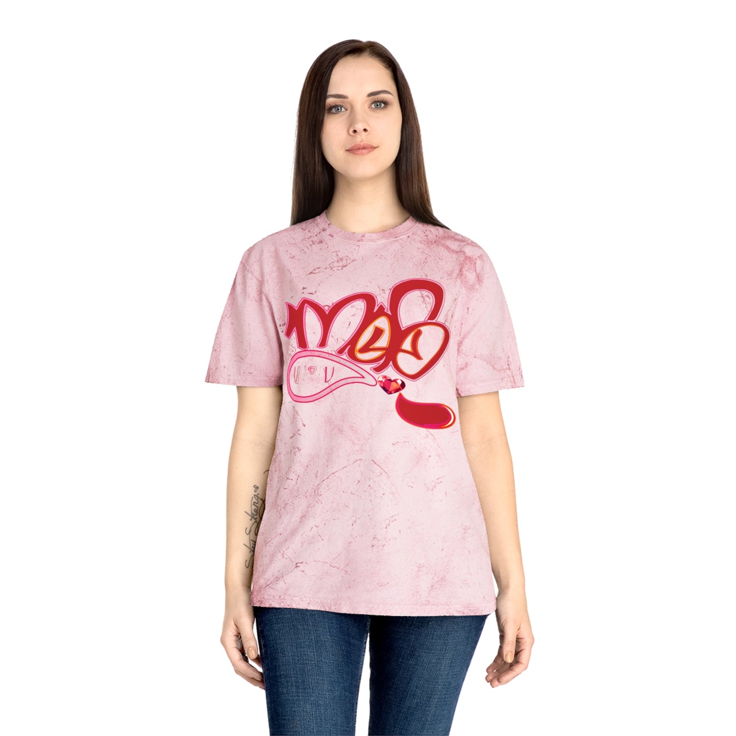 color blast unisex mofo heart gem logo