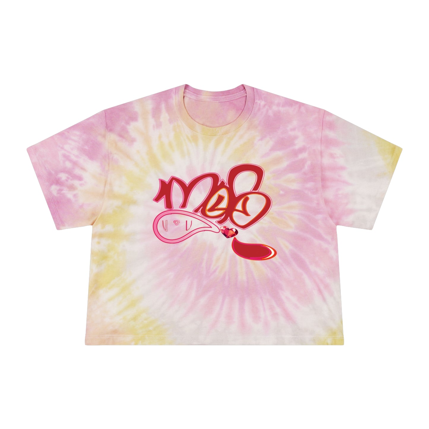 Tie-Dye Crop Tee mofo gem heart logo