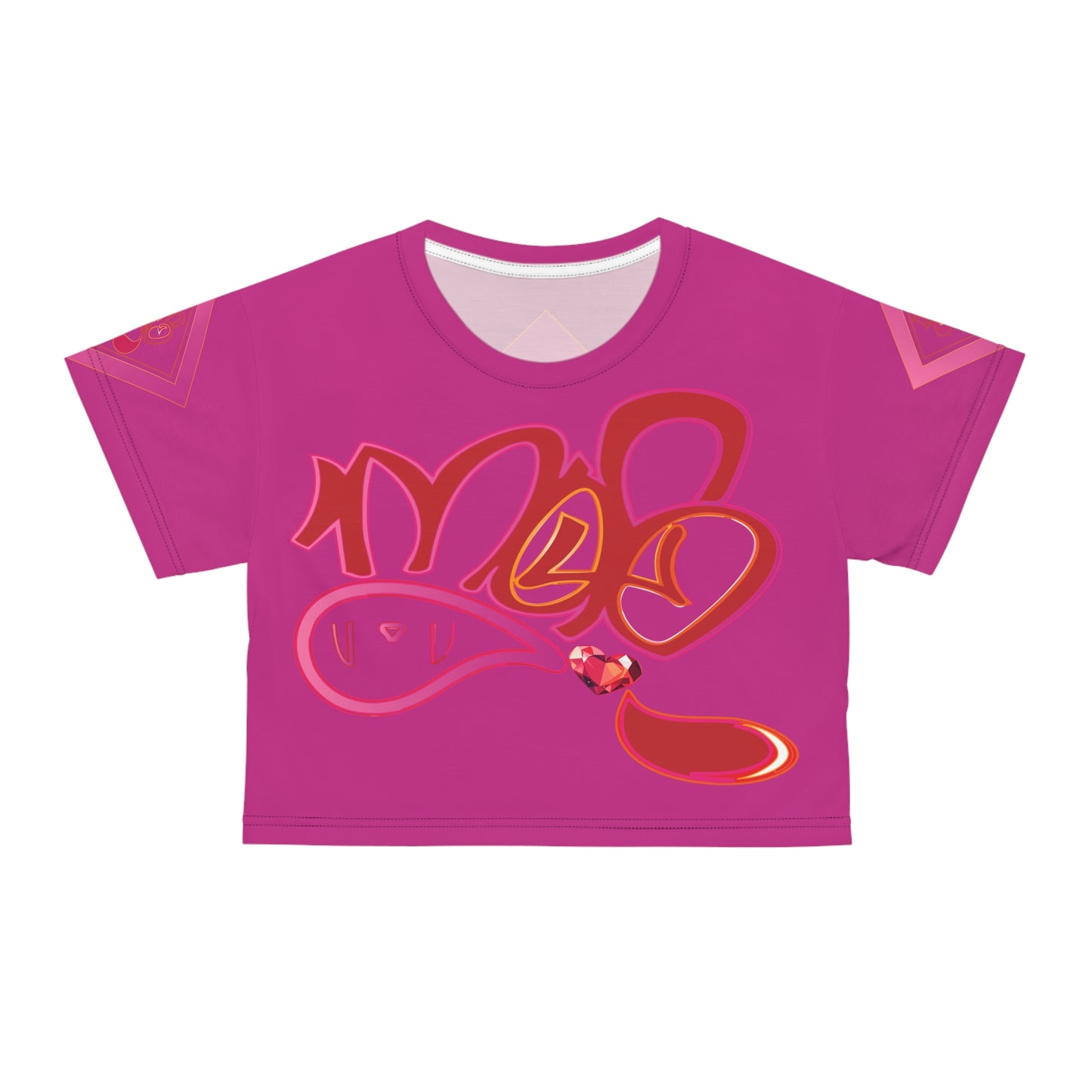 mofo gem heart diamond combo crop tee