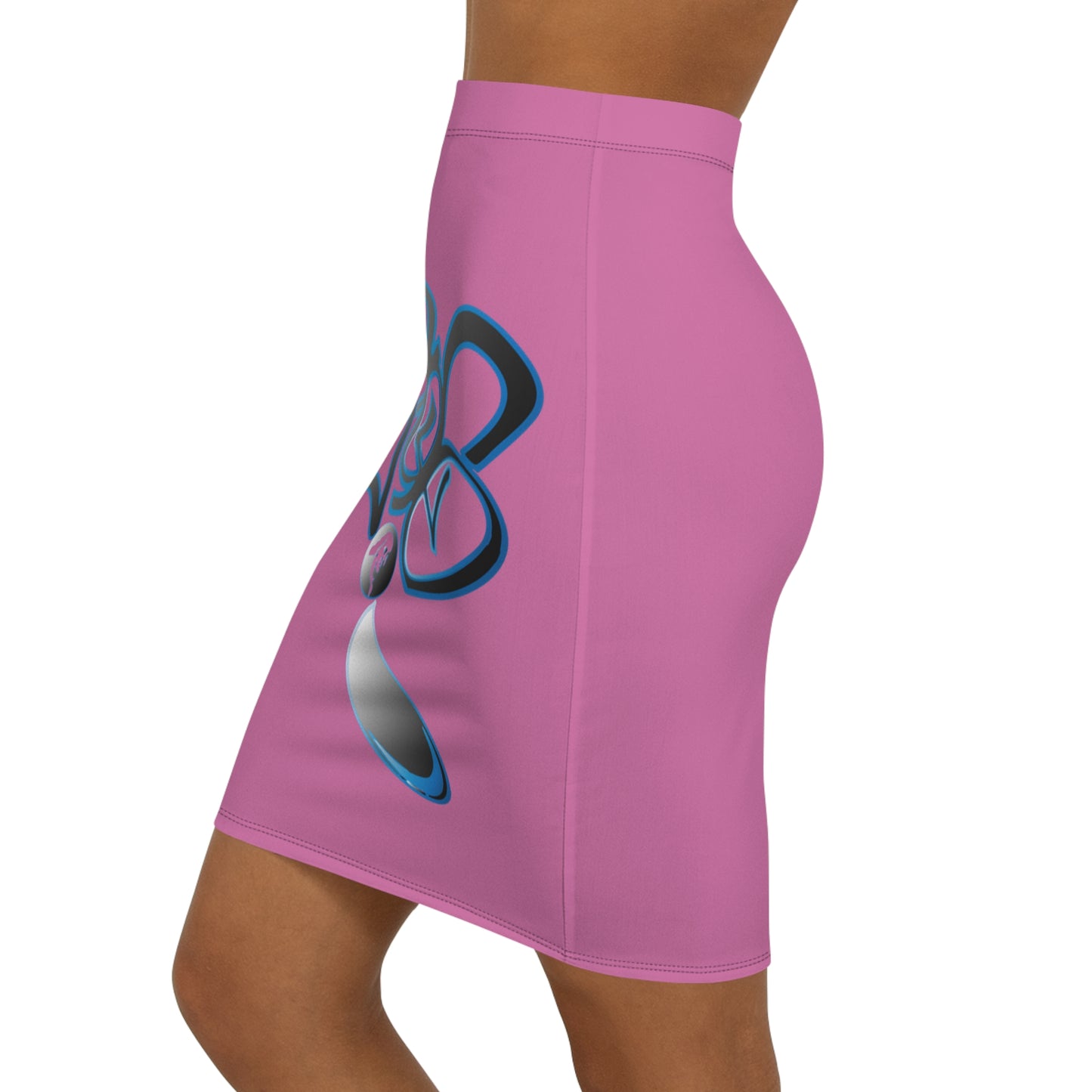 Stylish Floral Mid-Waist Pencil Skirt for Women