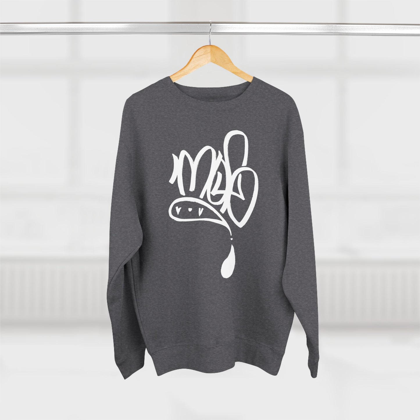 Stylish Unisex Crewneck Sweatshirt with Modern Graffiti Design, Trendy Pullover, Casual Wear, Streetwear, Gift for Him or Her