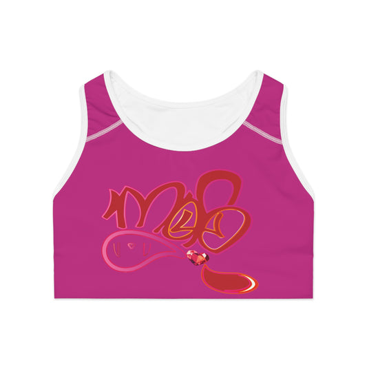 mofo gem heart logo Sports Bra hot pink