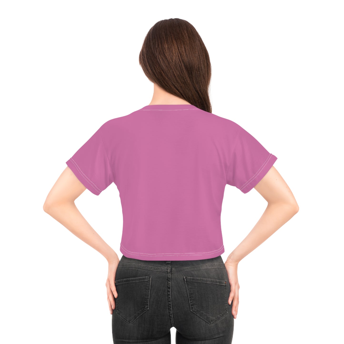 silver mofo logo low crop tee pink