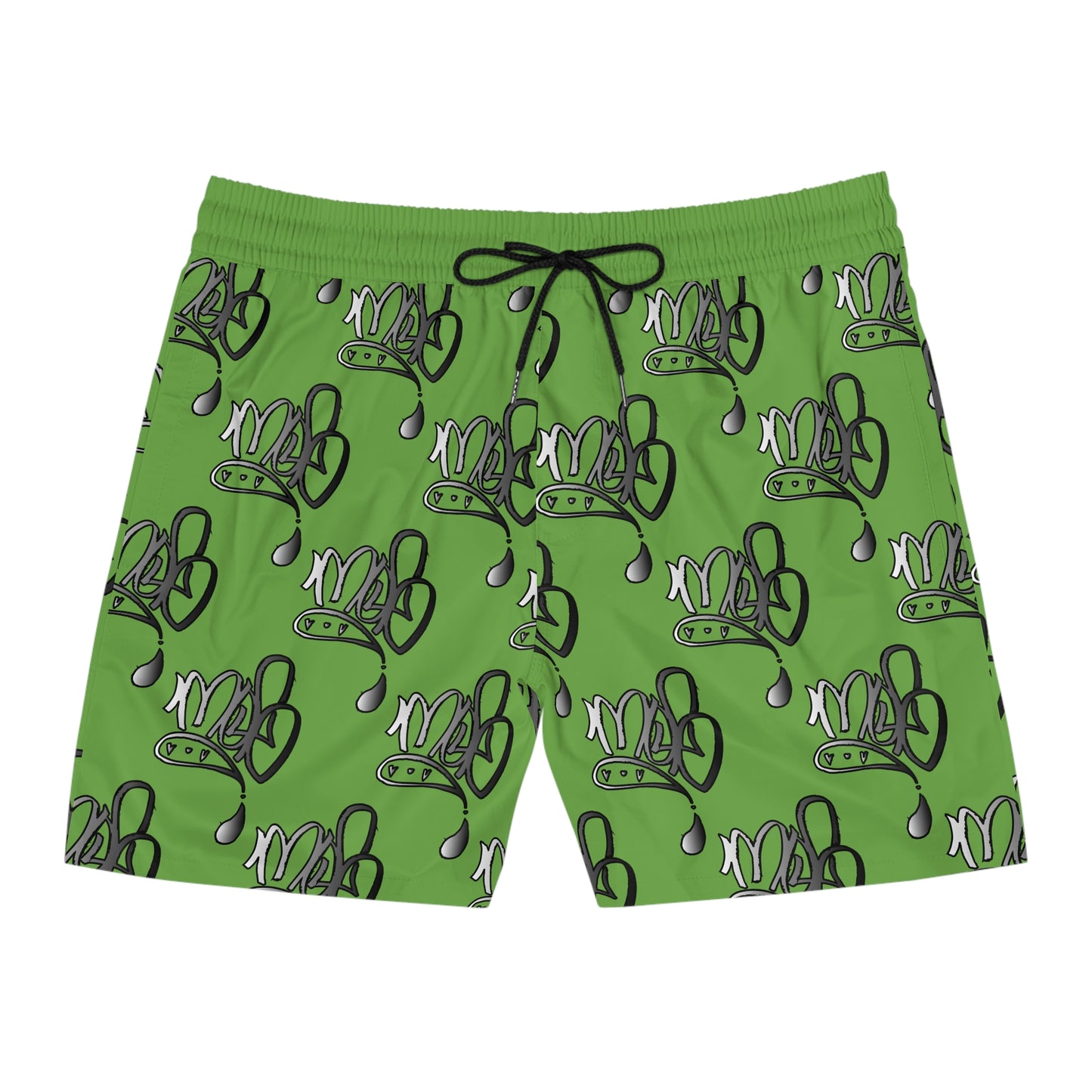 Aop mofo logo silver light green swim shorts