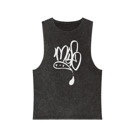 Stonewash Tank Top — White mofo logo