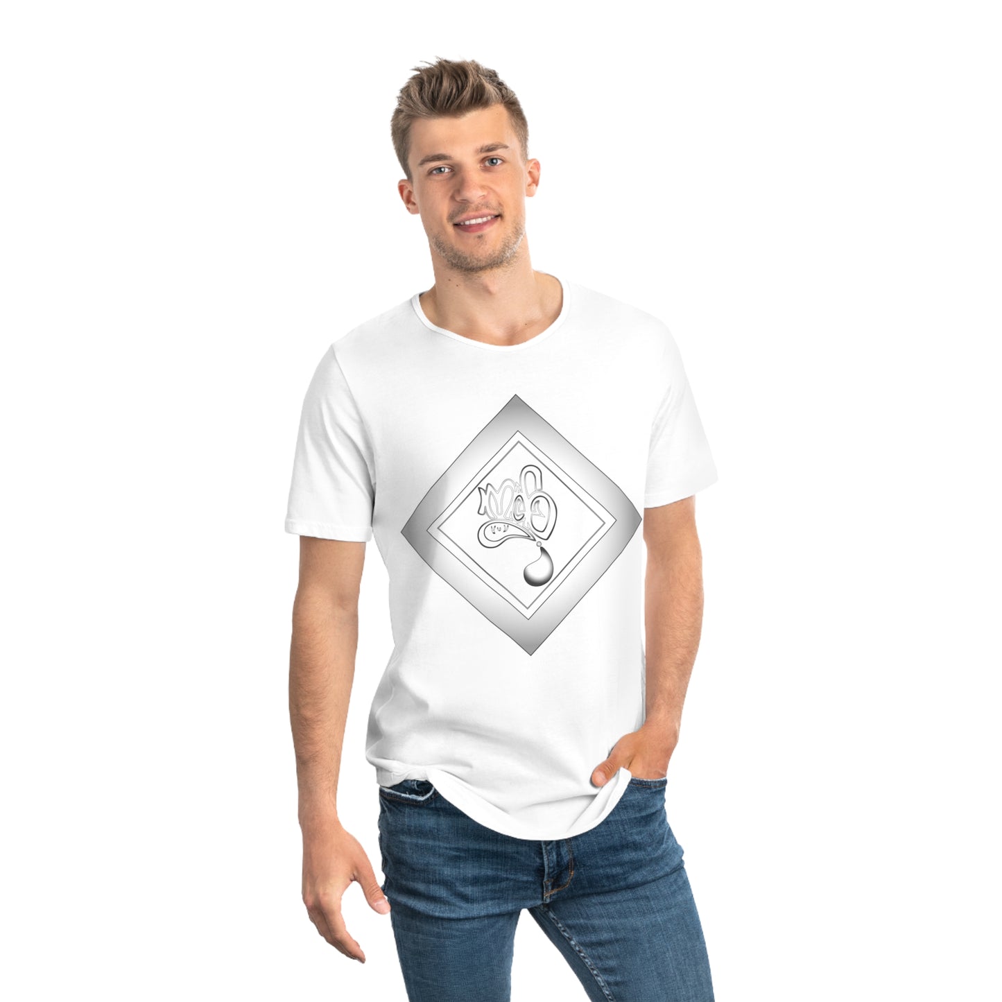 Mofo diamond silver mens curved hem