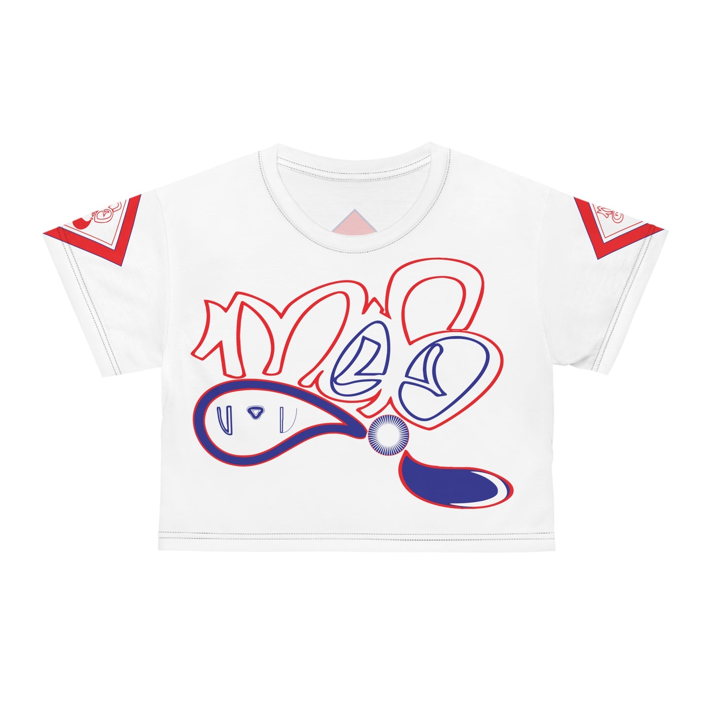 mofo usa logo diamond combo crop tee white