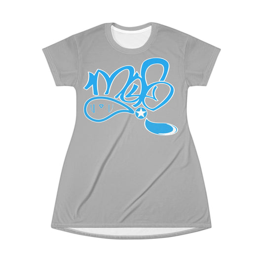 Graffiti Style T-Shirt Dress, Casual Streetwear Dress, Summer Outfit, Urban Fashion, Daily Comfort Dress