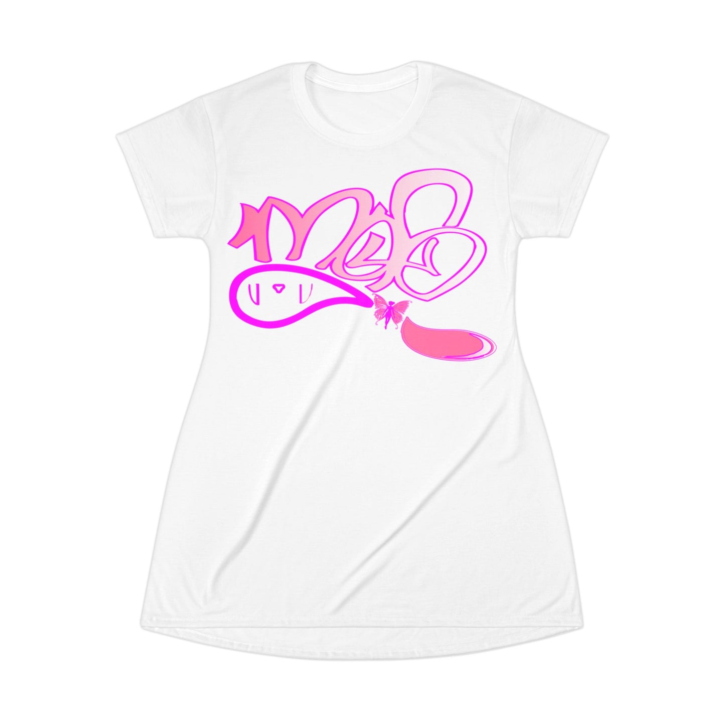 Trendy Pink Graphic T-Shirt Dress for Casual Chic Style