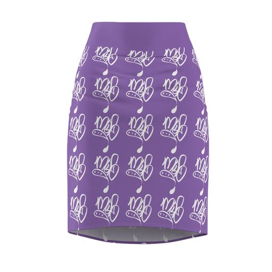 Purple Floral Women's Pencil Skirt, Elegant Office Wear, Spring Fashion, Garden Party Outfit, Stylish Skirt for All Occasions