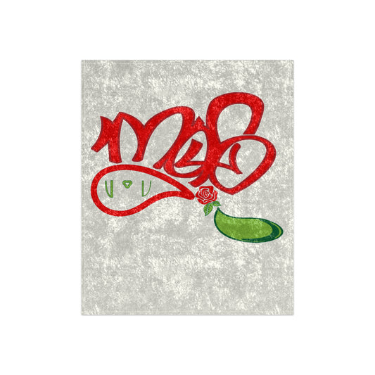 Cozy Crushed Velvet Blanket with Playful Design, Soft Throw, Home Decor, Gift for All Occasions, Holiday Blanket, Warm Decor