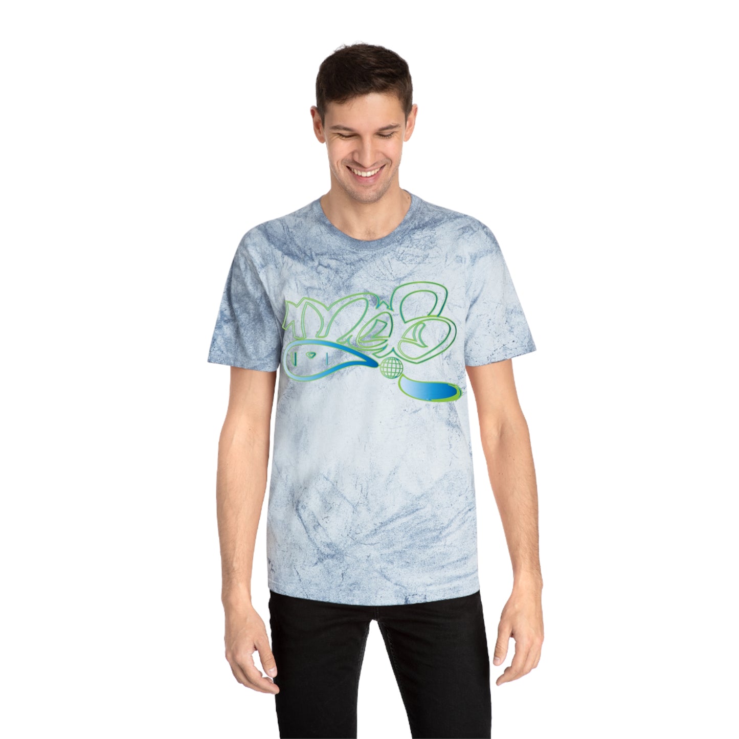 color blast unisex mofo globe logo tees