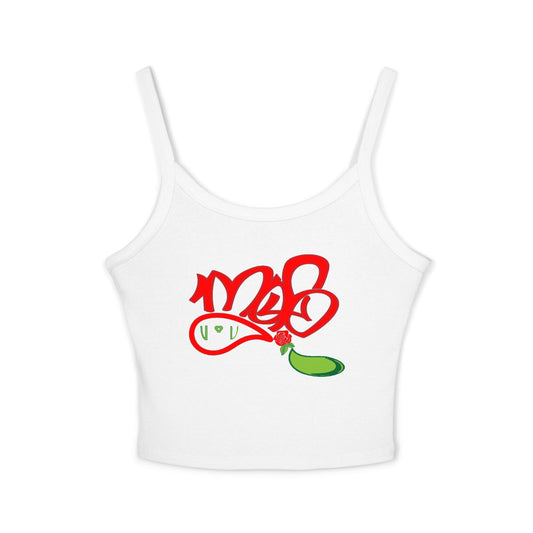 Stylish Women's Spaghetti Strap Tank Top with mofo logo rose