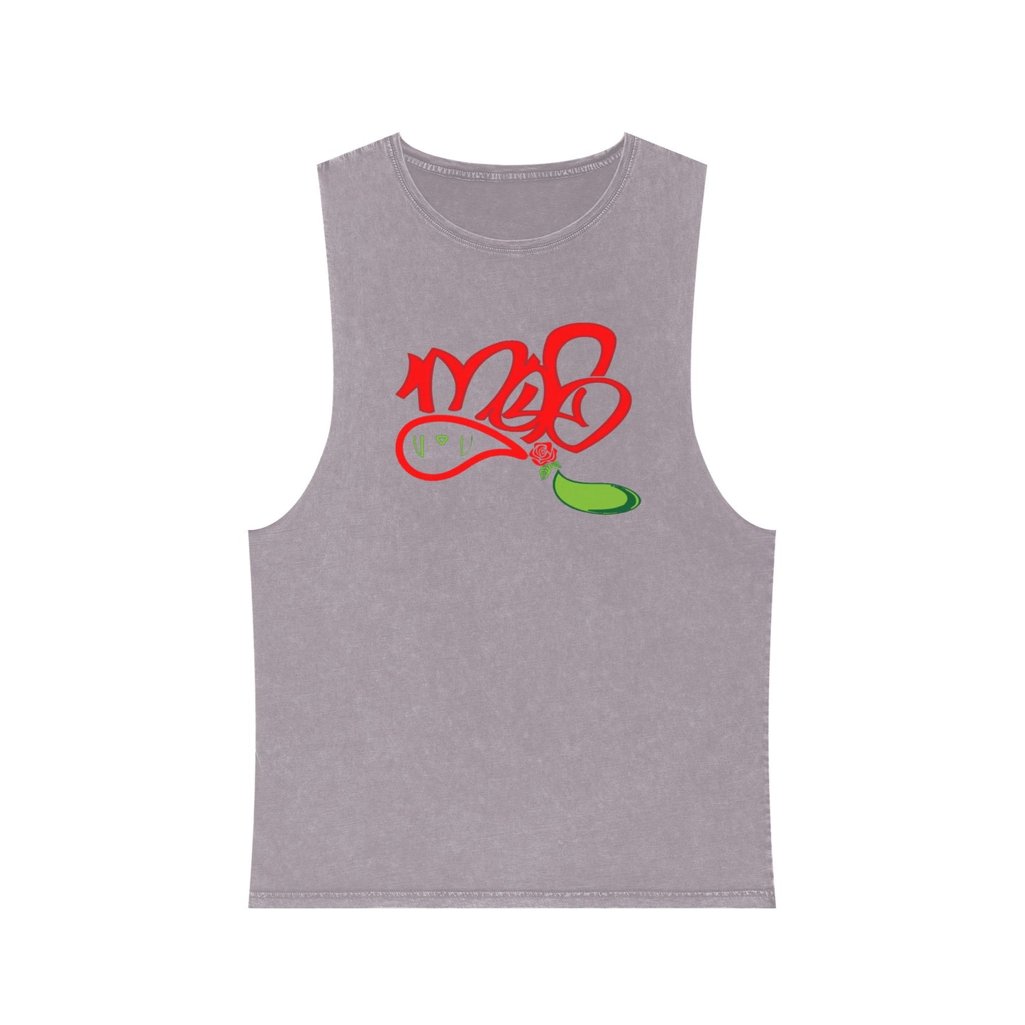 Stylish Stonewash Tank Top with Artistic Design, Casual Summer Wear, Trendy Fashion, Urban Outfit, Gift for Him/Her