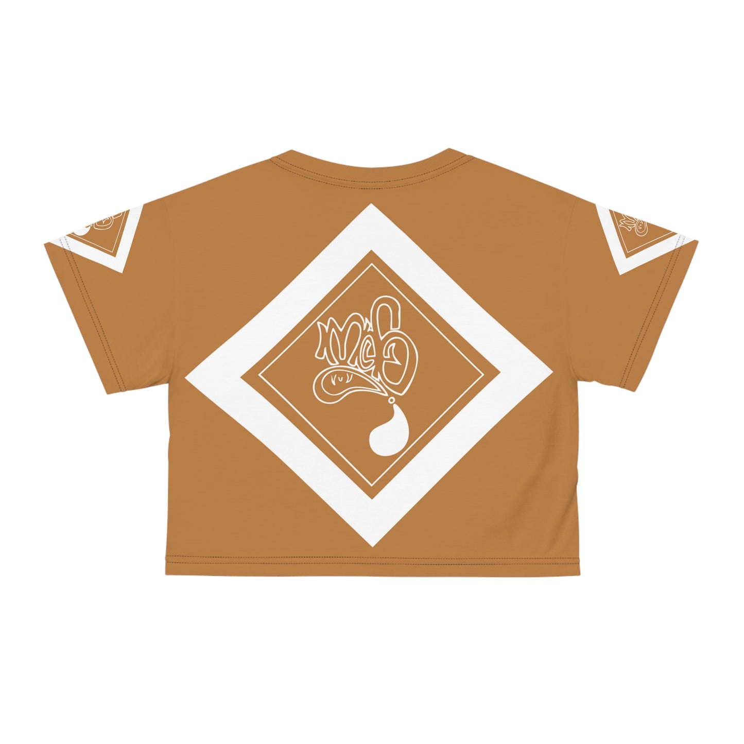 mofo earth gem logo diamond combo light brown crop tee