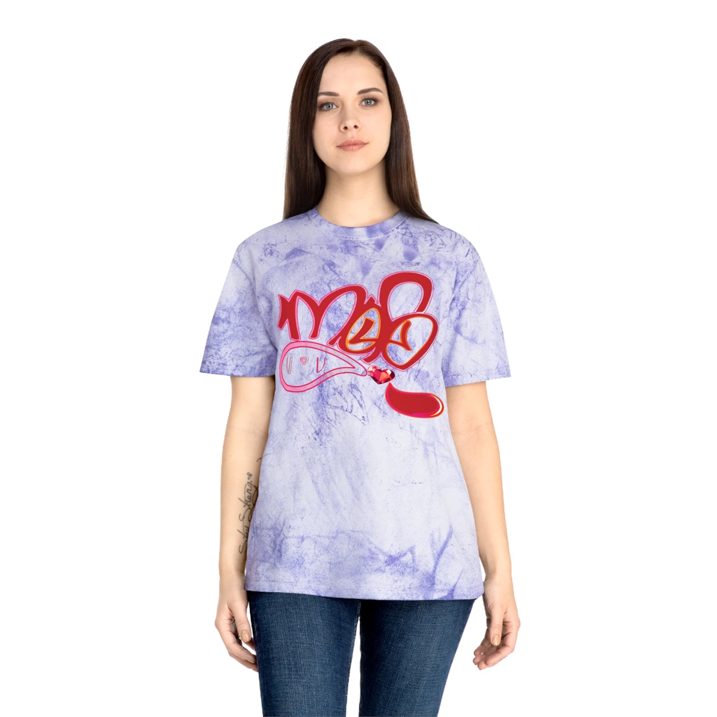 color blast unisex mofo heart gem logo