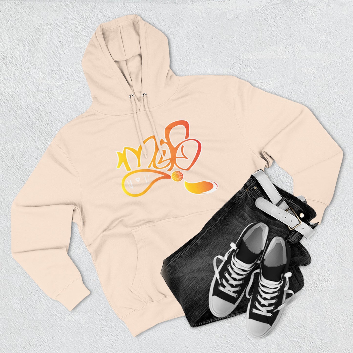 Vibrant Three-Panel Fleece Hoodie, Cozy Streetwear, Graphic Hooded Sweatshirt, Casual Pullover, Perfect for Gifts and Everyday Wear