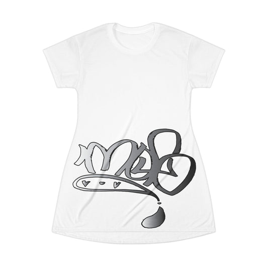 silver mofo logo low T-shirt dress white