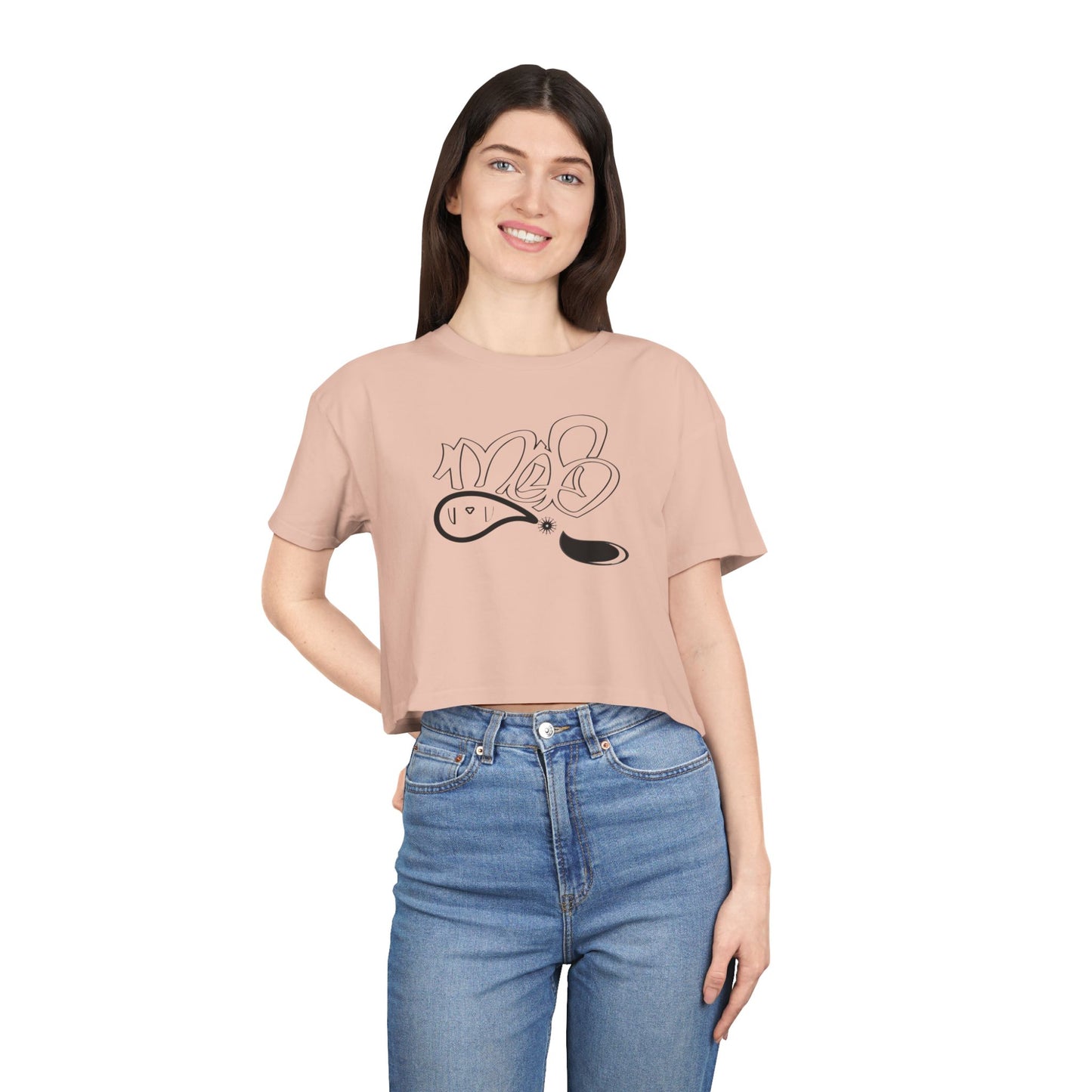 Chic Graphic Women's Crop Tee, Casual Streetwear Top, Summer Fashion Essential, Trendy Crop Top for Women, Gift for Her, Cool Tees