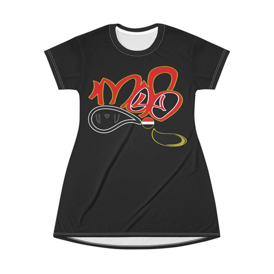 Edgy Graphic T-Shirt Dress, Casual Streetwear Dress, Unique Women’s Dress, Everyday Fashion, Gift for Her, Trendy Summer Outfit