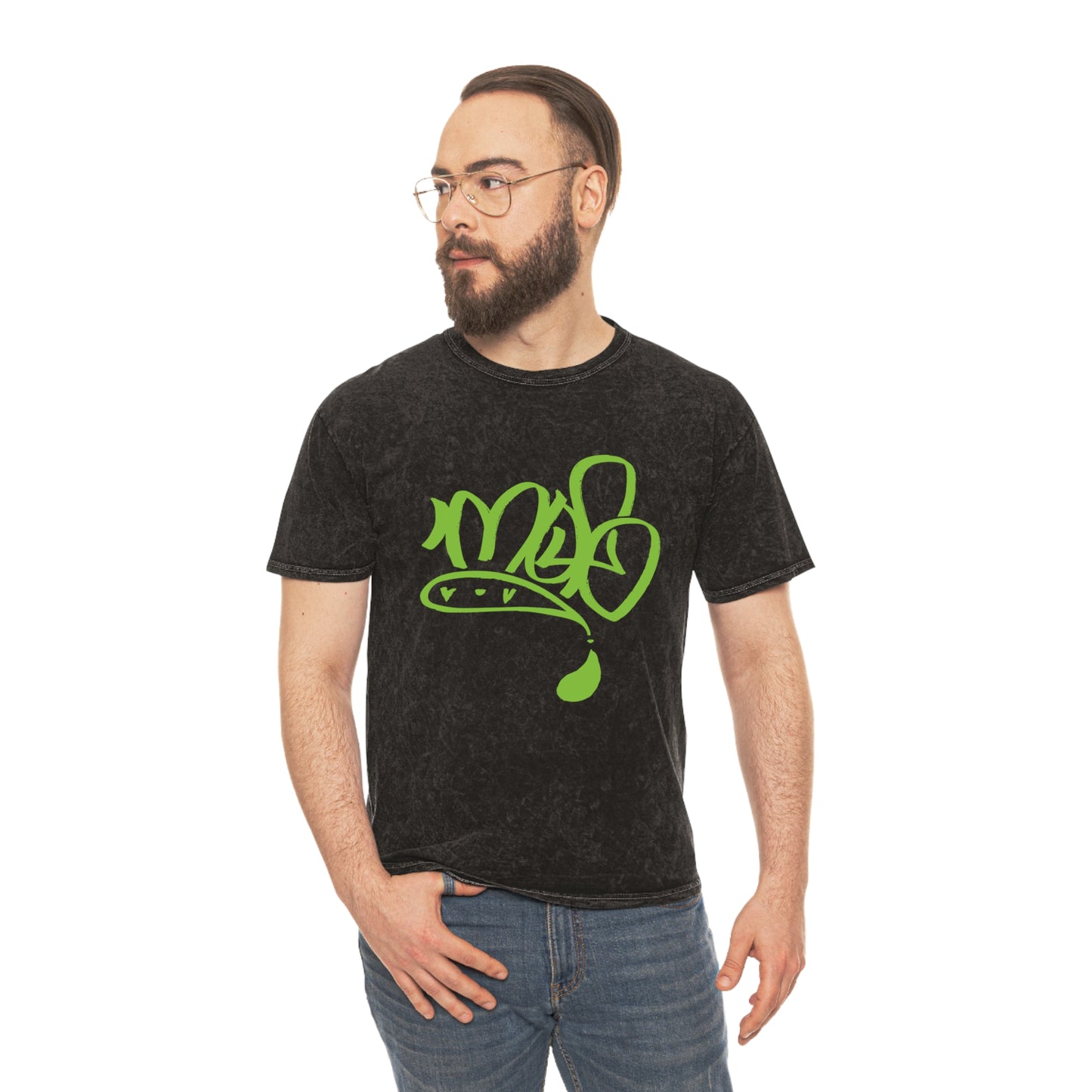 Unisex Mineral Wash T-Shirt with Street Art Design, Casual Tee, Graphic T-Shirt, Gift for Art Lovers, Cool Summer Shirt