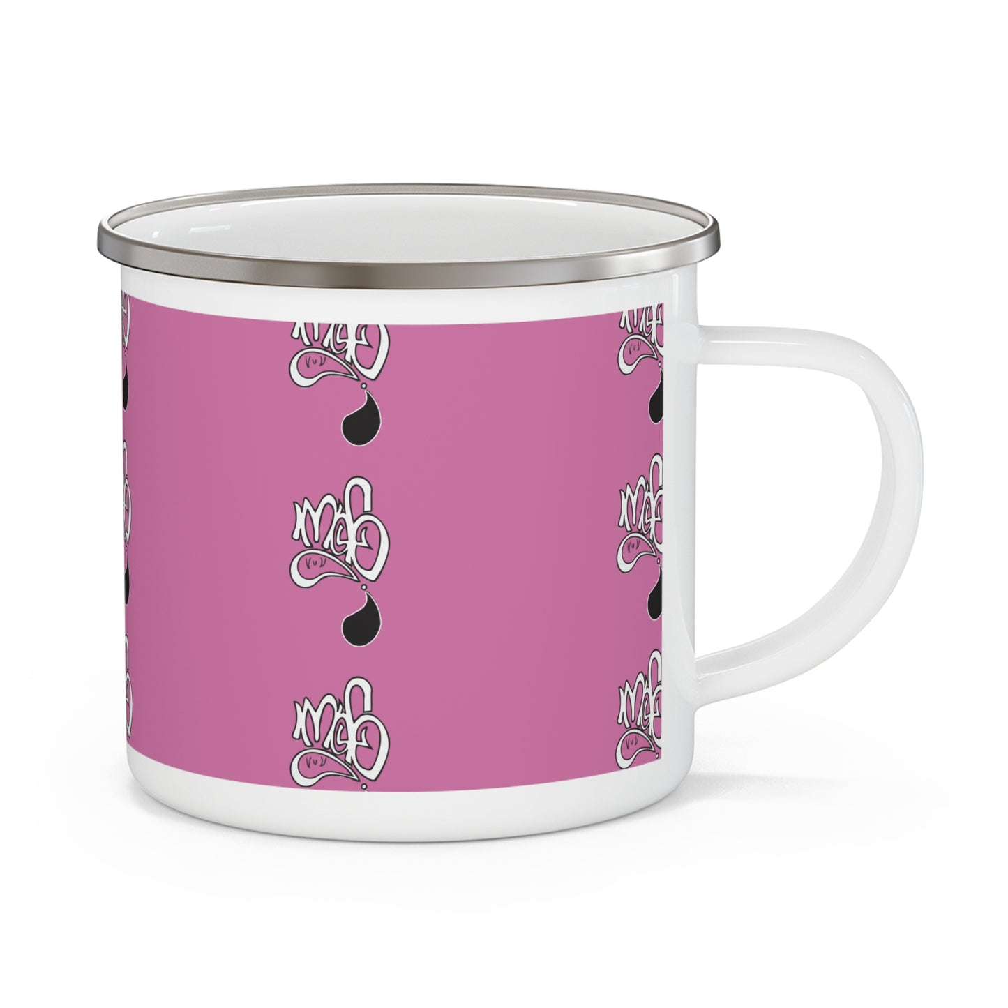 Trendy Enamel Camping Mug with Fun Design, Great for Outdoor Adventures, Coffee Lovers, Gifts for Friends, Camping Gear, Travel Mug