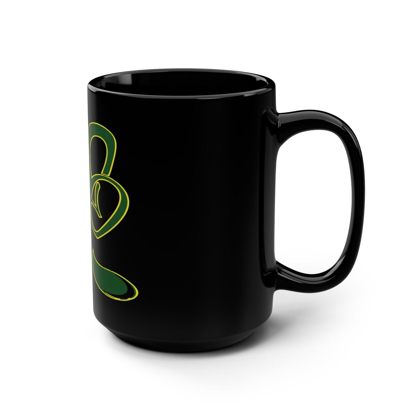 Slopey Vibes Black Mug | 15oz Coffee Cup, Graphical Black Ceramic Mug, Unique Gift Idea, Home Office Decor, Green Design