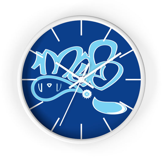 Blue Graffiti Style Wall Clock, Modern Home Decor, Unique Gift for Him or Her, Fun Office Accessory, Kids Room Wall Art, Graffiti Wall Clock
