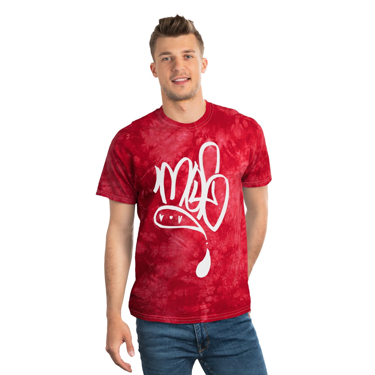 Crystal Tie-Dye Tee, Boho Style T-Shirt, Trendy Summer Shirt, Gift for Teens, Festival Wear, Artistic Tie Dye Fashion
