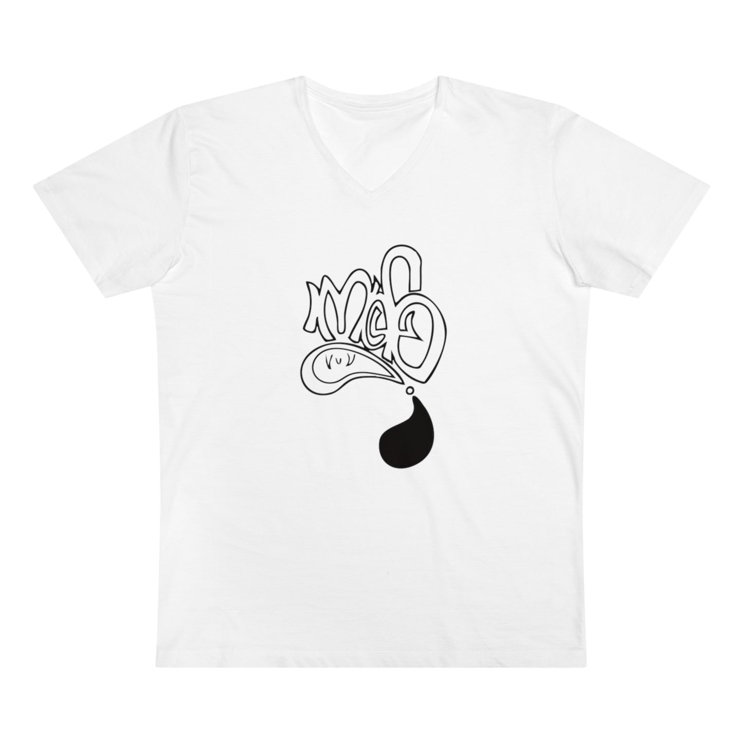 Stylish V-Neck Tee with Artistic Design, Casual Men's Fashion, Graphic Shirt for Everyday Wear, Trendy Outfit, Gift for Him