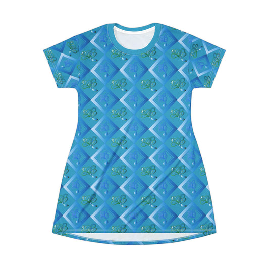 Chic Floral T-Shirt Dress, Comfortable Summer Dress, Trendy Casual Wear, Ideal for Travel, Beach, and Everyday Style