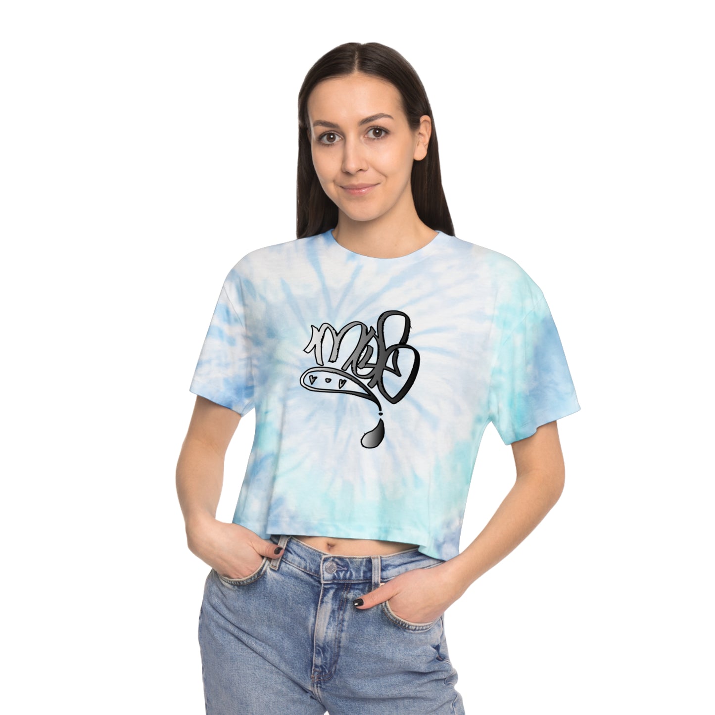 Tie-Dye Crop Tee — silver mofo logo