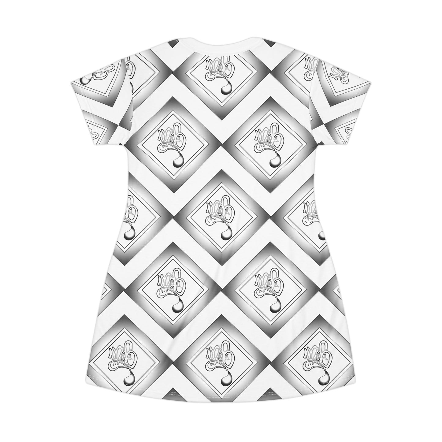 Chic Monochrome T-Shirt Dress, Stylish Casual Outfit, Perfect for Summer, Gift for Her, Trendy Lounge Wear, Fashion Statement Dress